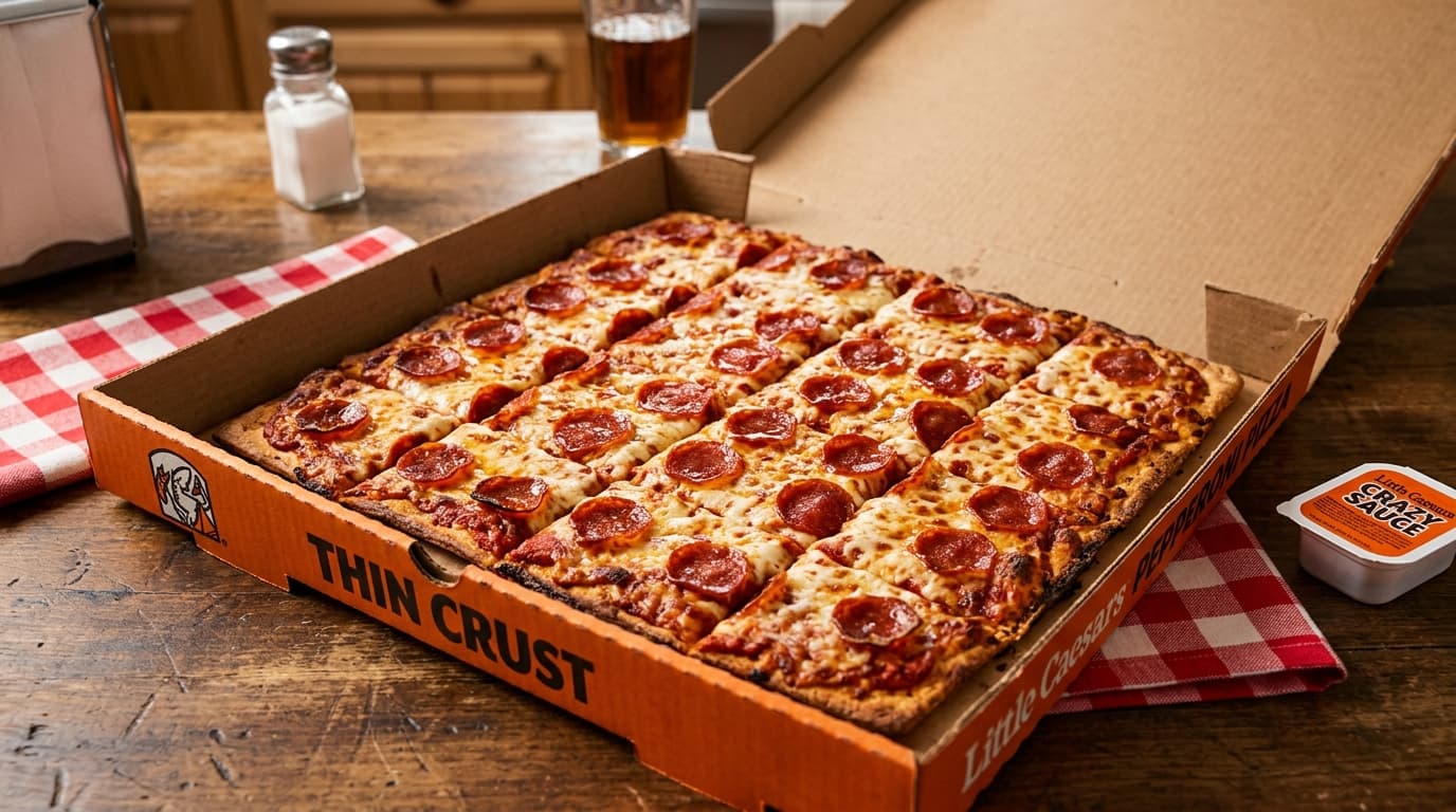 Little Caesars Thin Crust Pepperoni Pizza — $8.49